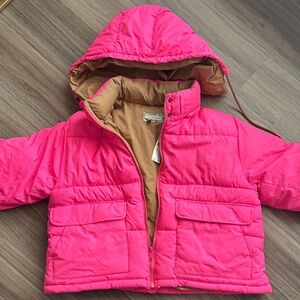Pilcro Bright Pink Puffer Jacket